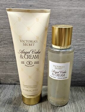 Victoria's Secret ANGEL CAKE & CREAM Body Mist & Lotion Set NEW BAKED BY VS